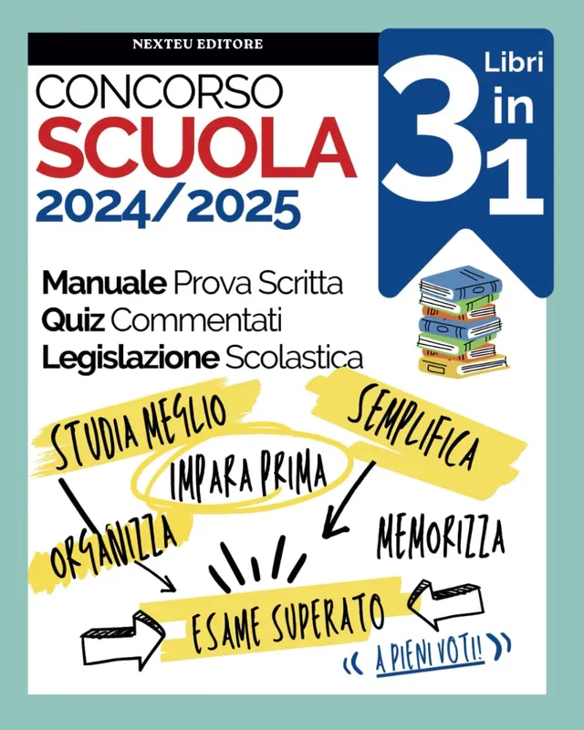 Copertina: Concorso scuola 2024/2025: 3 libri in 1