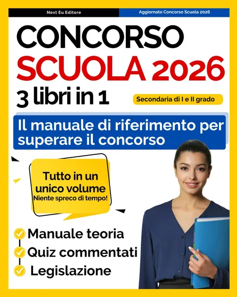 Copertina: Concorso Scuola 2026 PNRR3: 3 libri in 1