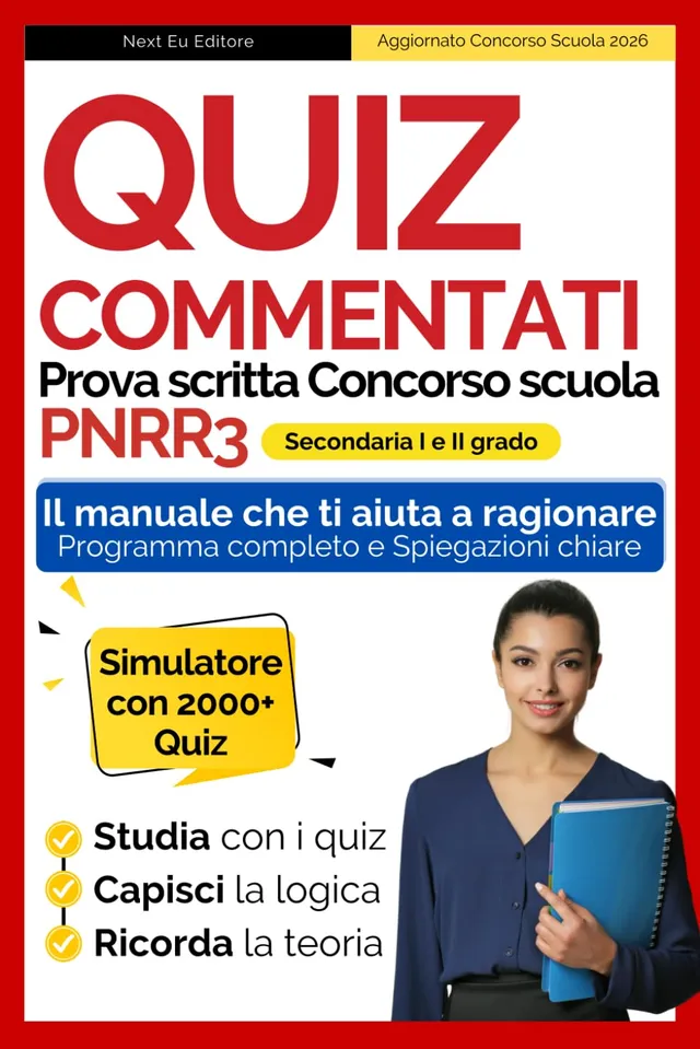 Copertina: Quiz Commentati Prova Scritta Concorso Scuola