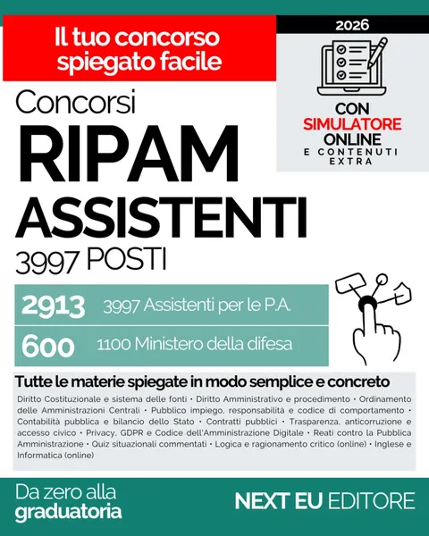 Copertina: Concorsi RIPAM 2026, 3997 posti
