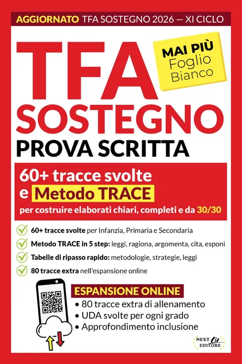 Copertina: TFA Sostegno Prova Scritta: tracce svolte
